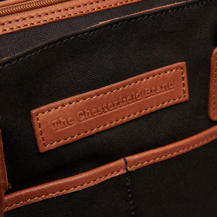 Geanta de dama din piele naturala si textil, The Chesterfield Brand, Milora, Negru [2]