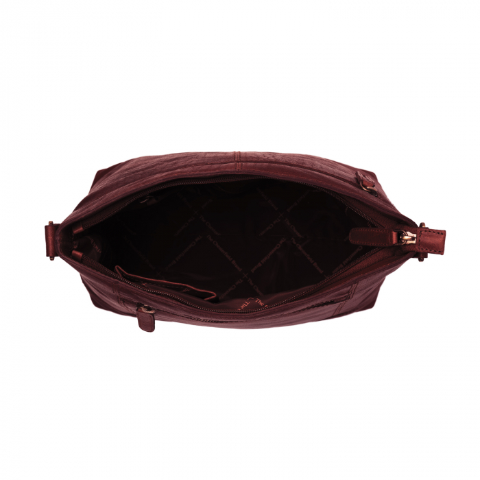 Geanta de dama din piele naturala, The Chesterfield Brand, Annic, de mana si umar, Visiniu [3]