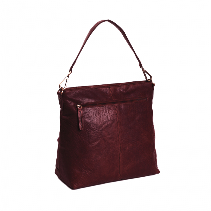 Geanta de dama din piele naturala, The Chesterfield Brand, Annic, de mana si umar, Visiniu [2]