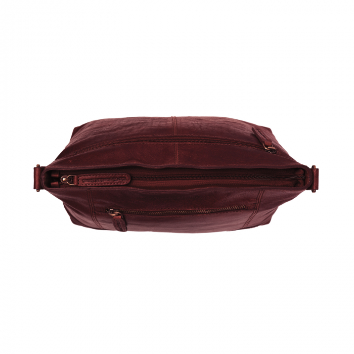 Geanta de dama din piele naturala, The Chesterfield Brand, Annic, de mana si umar, Visiniu [4]