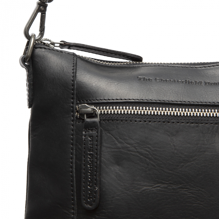 Geanta de dama din piele naturala, The Chesterfield Brand, Faro, de mana si umar, Negru [3]