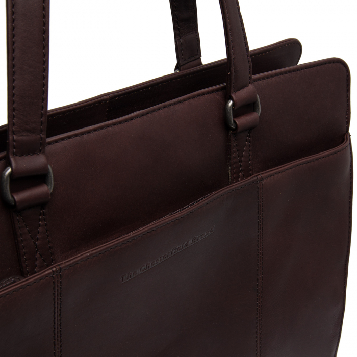 Geanta shopper mare, din piele naturala, The Chesterfield Brand, Fidenza, Maro Inchis [4]