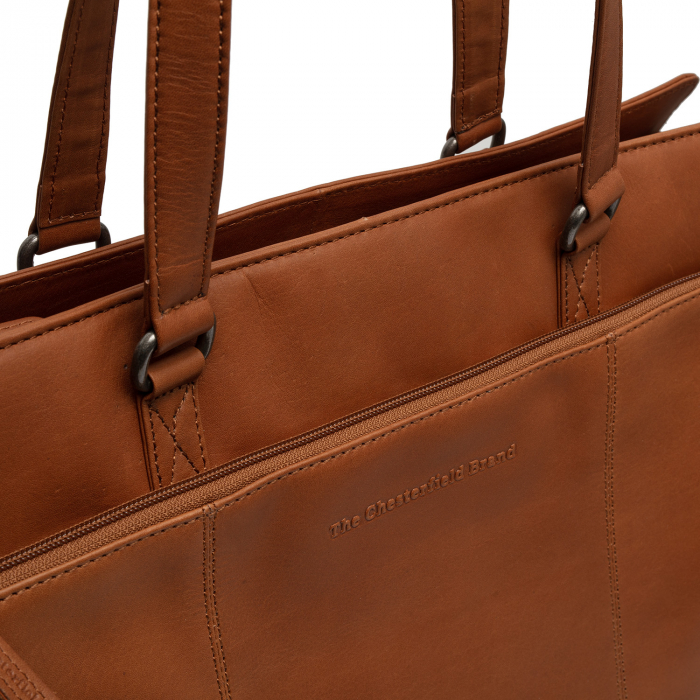 Geanta shopper mare, din piele naturala, The Chesterfield Brand, Fidenza, Maro coniac [4]
