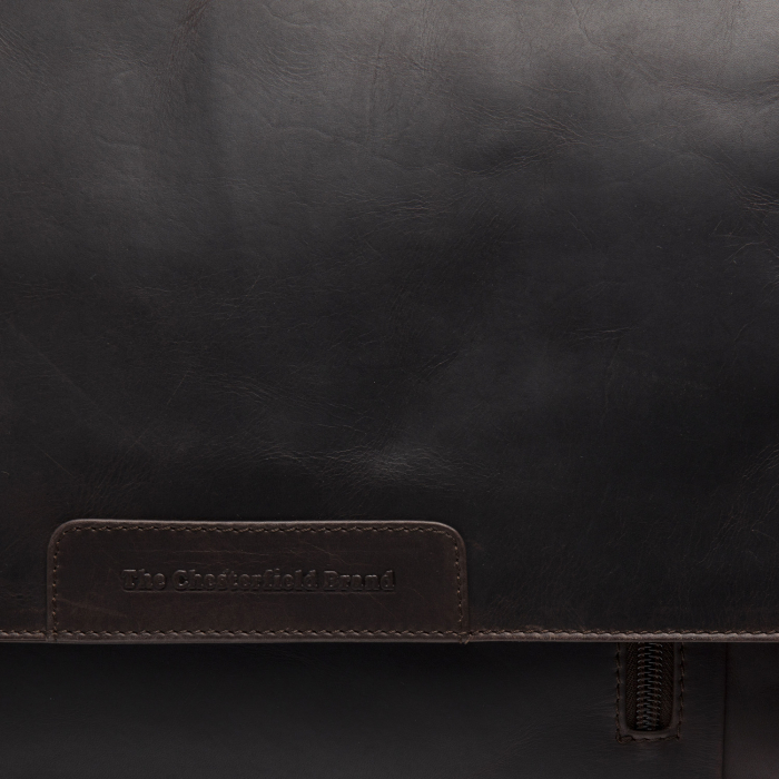 Geanta de umar cu compartiment laptop 14 inch, piele naturala, The Chesterfield Brand, Gili, Maro Inchis [3]