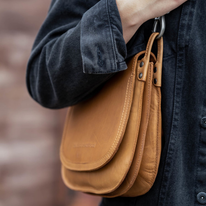 Geanta de dama din piele naturala, The Chesterfield Brand, Jersey, de mana si umar, Maro coniac [2]