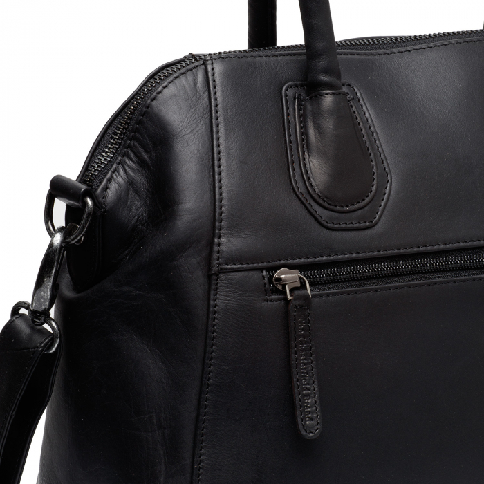 Geanta de dama din piele naturala, The Chesterfield Brand, Marsala, Negru [5]