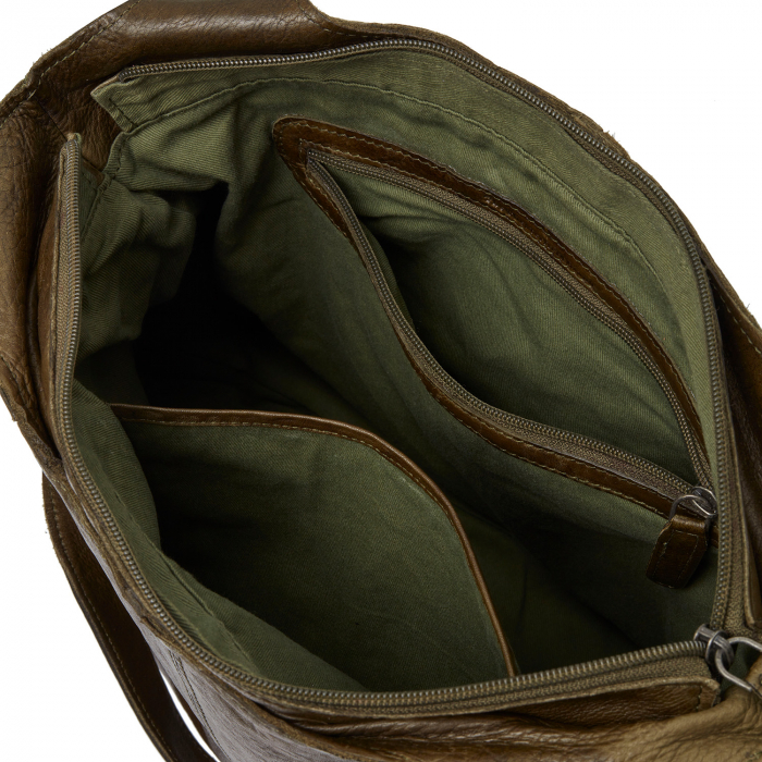 Geanta de dama din piele naturala, The Chesterfield Brand, Marseille, Verde olive [2]