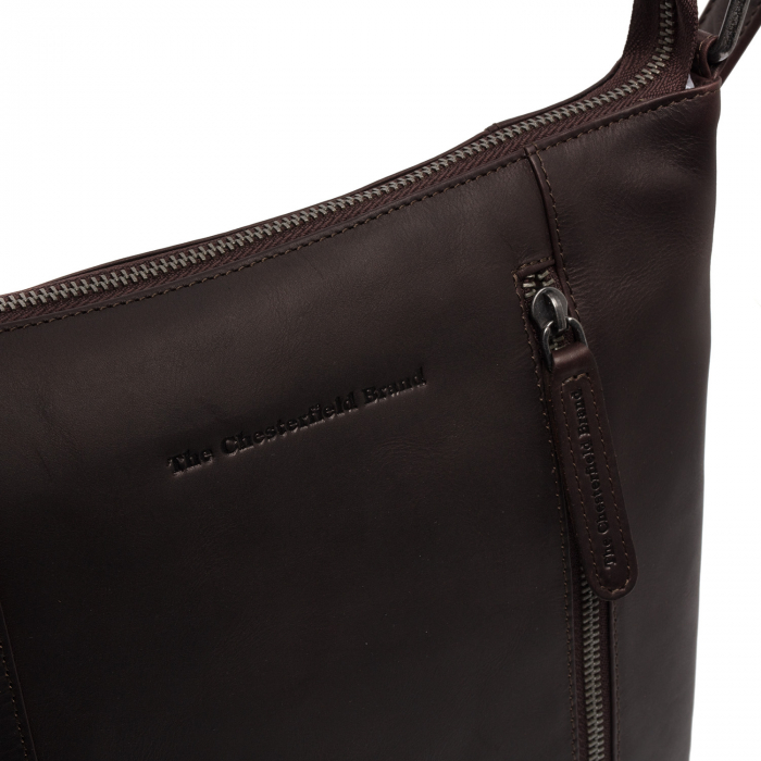 Geanta de dama din piele naturala, The Chesterfield Brand, Vervins, de umar, Maro inchis [2]