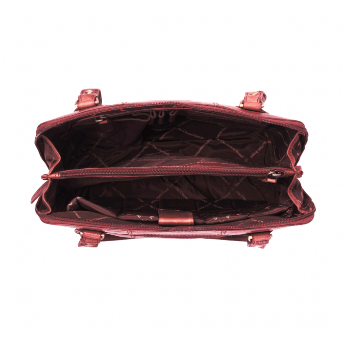 Geanta de dama, The Chesterfield Brand, piele naturala de umar Elly, Visiniu [3]