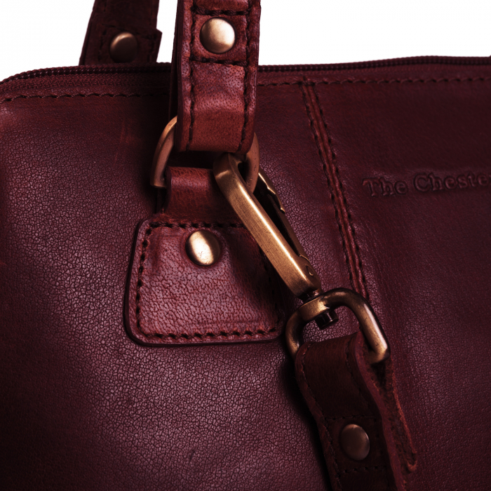 Geanta de dama, The Chesterfield Brand, piele naturala de umar Elly, Visiniu [5]