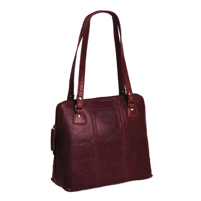 Geanta de dama, The Chesterfield Brand, piele naturala de umar Elly, Visiniu [2]