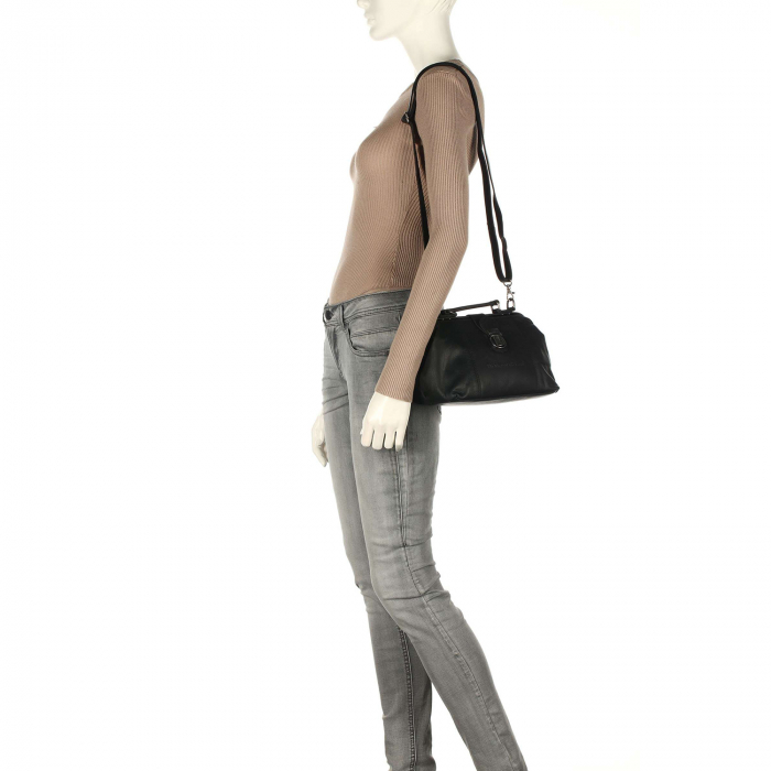 Geanta de dama, The Chesterfield Brand, din piele naturala, de mana si umar Rachael, Negru [2]