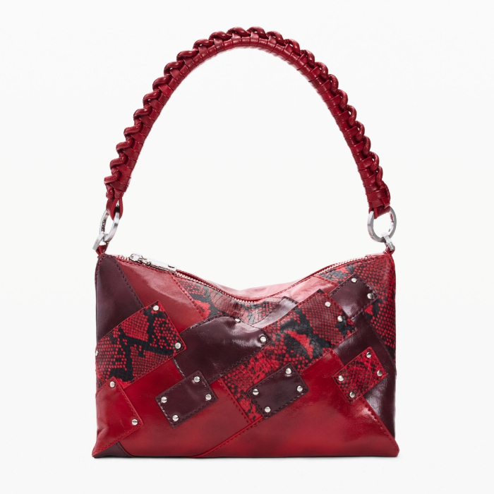 Geanta de dimensiuni medii, de dama, de mana si umar, Desigual, Dual Face Velvet Rebellion, Rosu [8]