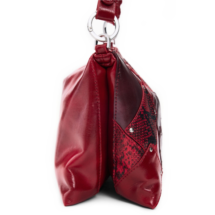 Geanta de dimensiuni medii, de dama, de mana si umar, Desigual, Dual Face Velvet Rebellion, Rosu [4]