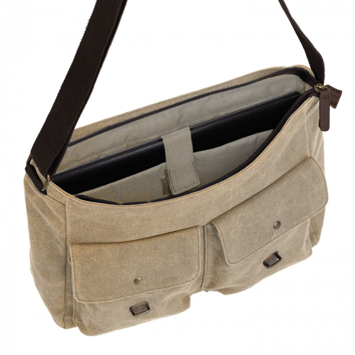 Geanta de laptop Daniel Ray, din material textil, seria McAllen, Khaki [2]