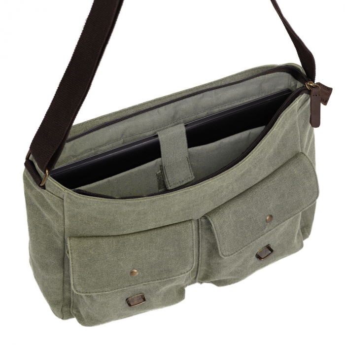 Geanta de laptop Daniel Ray, din material textil, seria McAllen, Verde olive [2]