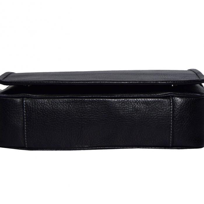 Geanta de laptop din piele naturala moale, model 46, Negru mat [6]