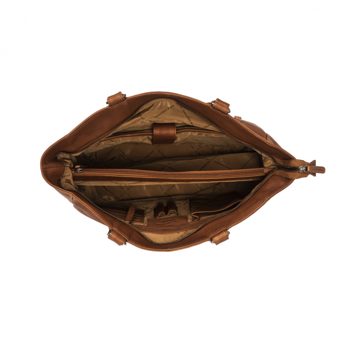 Geanta de laptop din piele naturala, The Chesterfield Brand, Berlin 15.4 inch, Maro coniac [5]