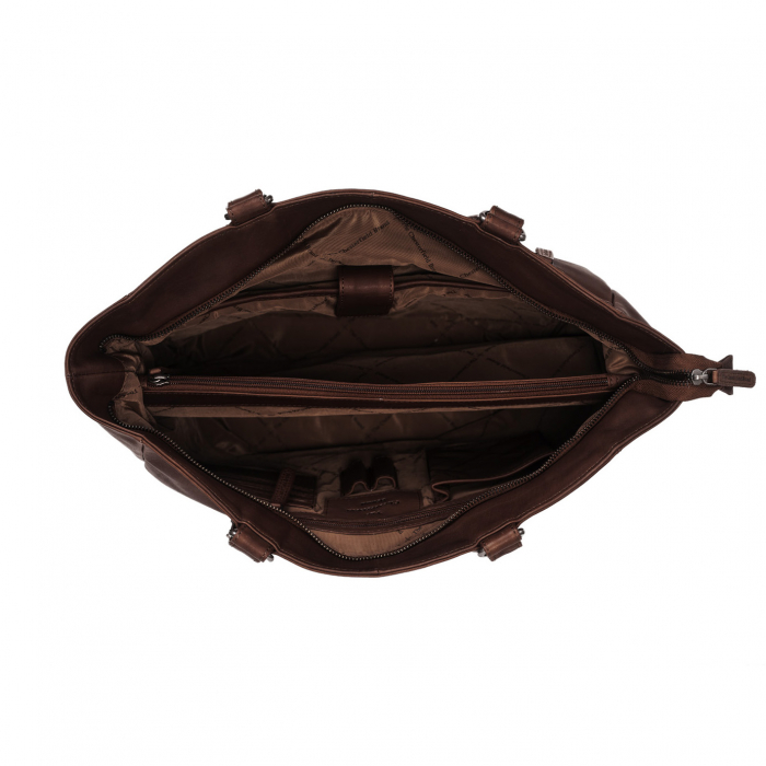 Geanta de laptop din piele naturala, The Chesterfield Brand, Berlin 15.4 inch, Maro inchis [3]