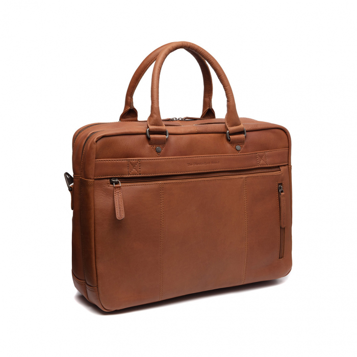 Geanta de laptop din piele naturala, The Chesterfield Brand, Boston, Maro coniac [7]