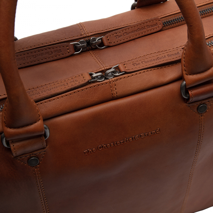 Geanta de laptop din piele naturala, The Chesterfield Brand, Boston, Maro coniac [6]