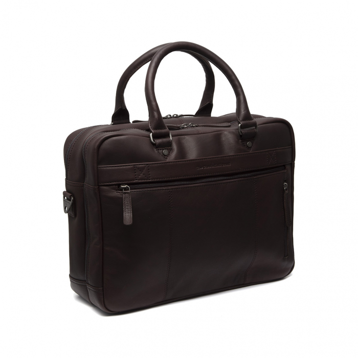 Geanta de laptop din piele naturala, The Chesterfield Brand, Boston, Maro Inchis [5]