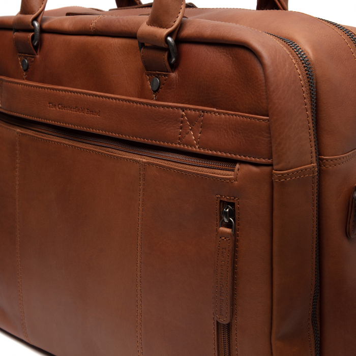 Geanta de laptop din piele naturala, The Chesterfield Brand, Boston, Maro coniac [4]