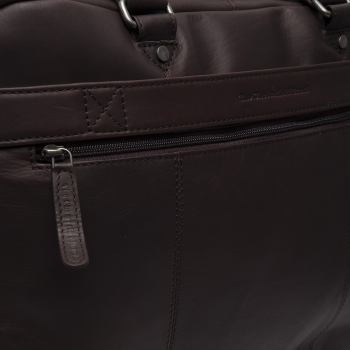 Geanta de laptop din piele naturala, The Chesterfield Brand, Boston, Maro Inchis [3]