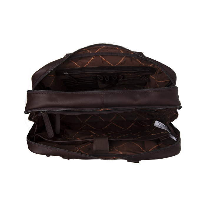 Geanta de laptop din piele naturala, The Chesterfield Brand, Boston, Maro Inchis [2]