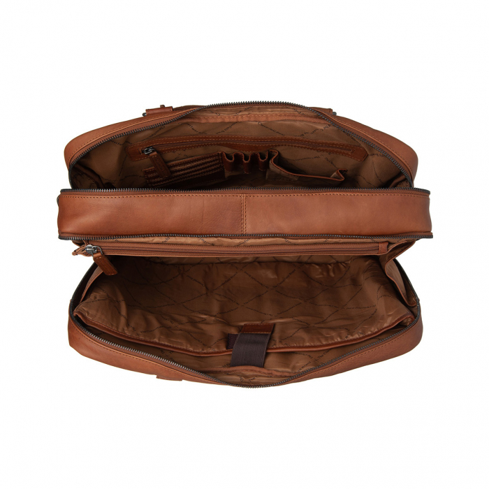 Geanta de laptop din piele naturala, The Chesterfield Brand, Boston, Maro coniac [5]