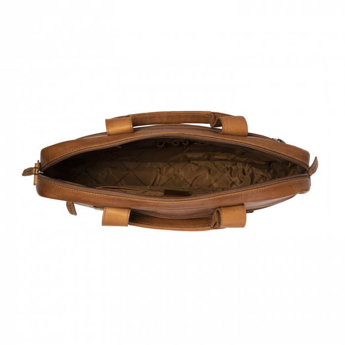 Geanta de laptop din piele naturala, The Chesterfield Brand, Calvi 15.6 inch, Maro coniac [5]