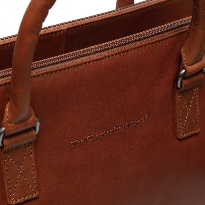 Geanta de laptop din piele naturala, The Chesterfield Brand, Cameron 15 inch, Maro coniac [6]