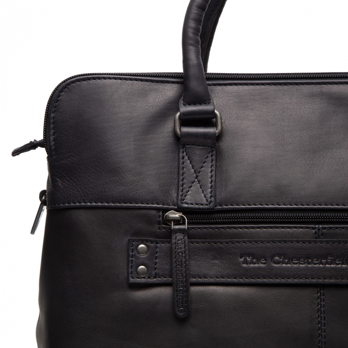 Geanta de laptop din piele naturala, The Chesterfield Brand, Cameron 15 inch, Negru [5]