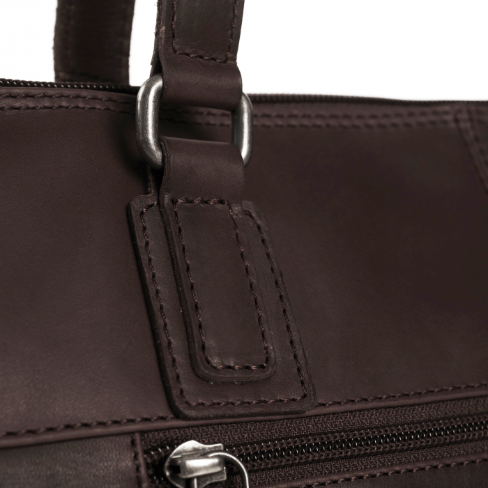 Geanta de laptop din piele naturala, The Chesterfield Brand, Flint 13 inch, Maro inchis [5]