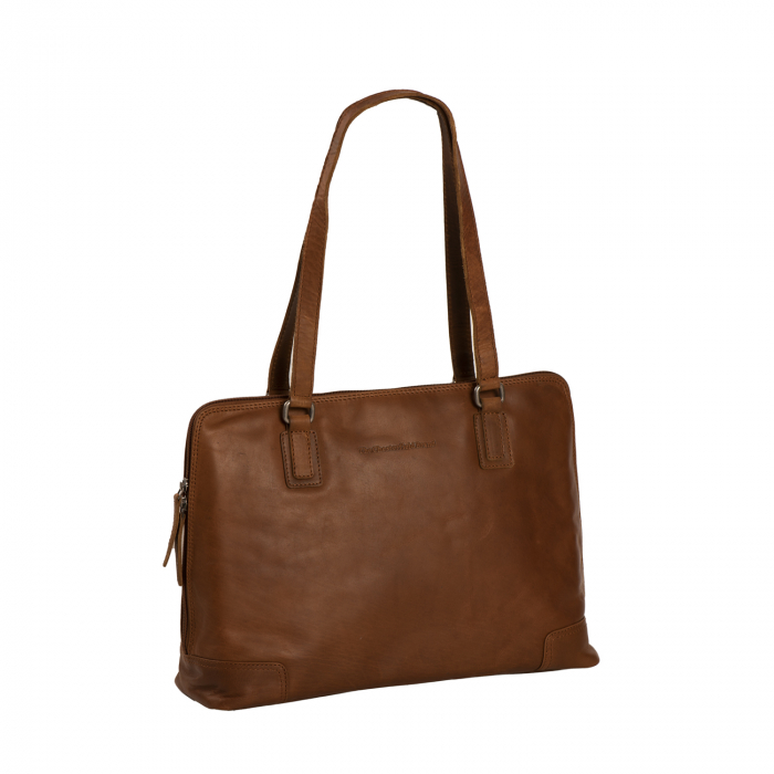 Geanta de laptop din piele naturala, The Chesterfield Brand, Flint 13 inch, Maro coniac [3]