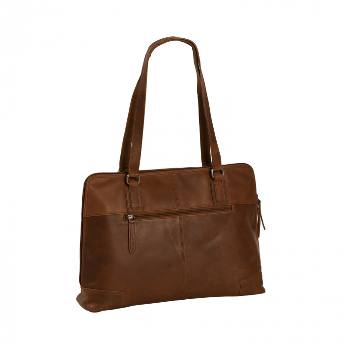 Geanta de laptop din piele naturala, The Chesterfield Brand, Flint 13 inch, Maro coniac [7]