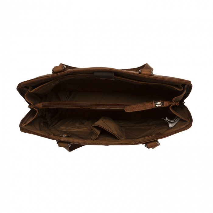 Geanta de laptop din piele naturala, The Chesterfield Brand, Flint 13 inch, Maro coniac [4]