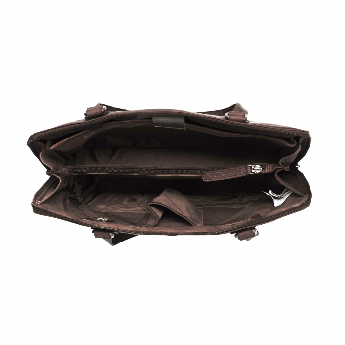 Geanta de laptop din piele naturala, The Chesterfield Brand, Flint 13 inch, Maro inchis [3]