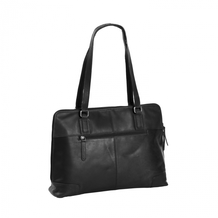 Geanta de laptop din piele naturala, The Chesterfield Brand, Flint 13 inch, Negru [6]