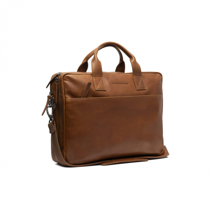 Geanta de laptop din piele naturala, The Chesterfield Brand, Frazer 15 inch, Maro coniac [4]