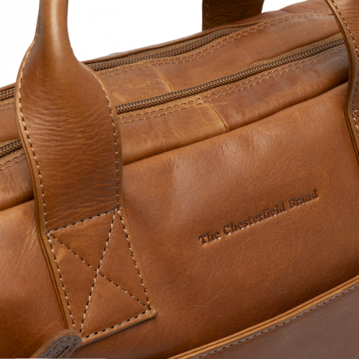 Geanta de laptop din piele naturala, The Chesterfield Brand, Frazer 15 inch, Maro coniac [5]