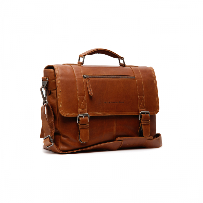 Geanta de laptop din piele naturala, The Chesterfield Brand, Imperia 14 inch, Maro coniac [5]