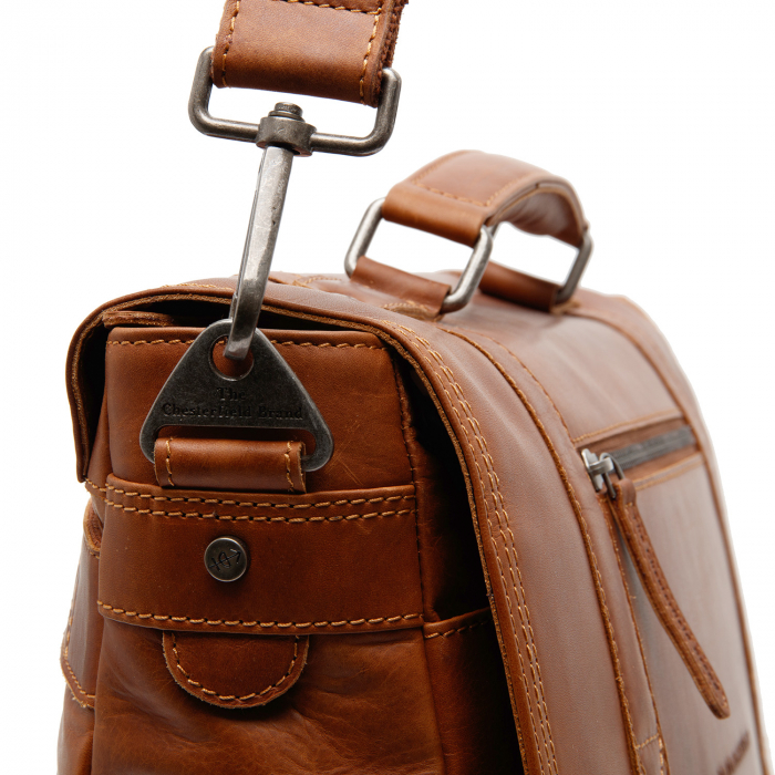 Geanta de laptop din piele naturala, The Chesterfield Brand, Imperia 14 inch, Maro coniac [6]