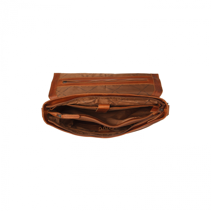 Geanta de laptop din piele naturala, The Chesterfield Brand, Imperia 14 inch, Maro coniac [9]