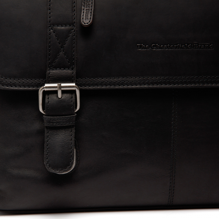 Geanta de laptop din piele naturala, The Chesterfield Brand, Imperia 14 inch, Negru [2]