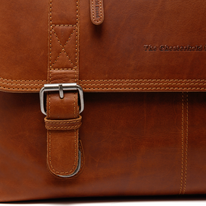 Geanta de laptop din piele naturala, The Chesterfield Brand, Imperia 14 inch, Maro coniac [7]
