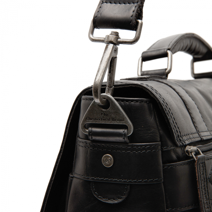 Geanta de laptop din piele naturala, The Chesterfield Brand, Imperia 14 inch, Negru [3]