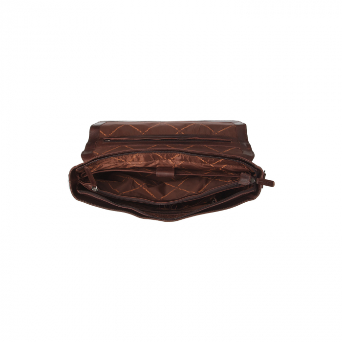 Geanta de laptop din piele naturala, The Chesterfield Brand, Imperia 14 inch, Maro inchis [4]