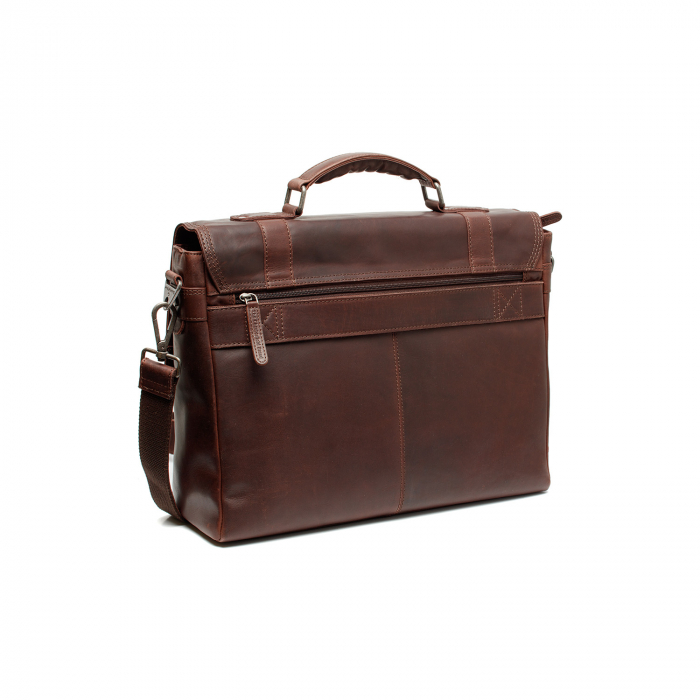 Geanta de laptop din piele naturala, The Chesterfield Brand, Imperia 14 inch, Maro inchis [6]