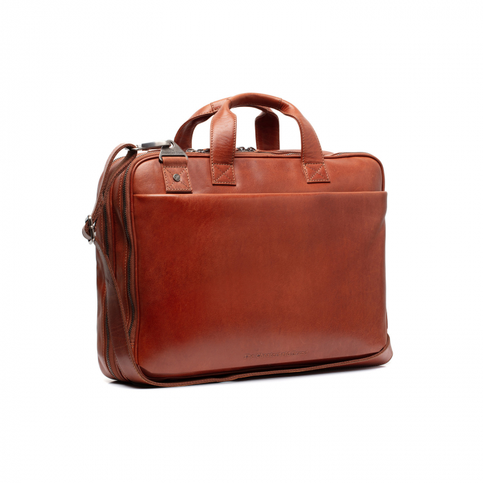 Geanta de laptop din piele naturala, The Chesterfield Brand, Iseo 15 inch, Maro coniac [3]